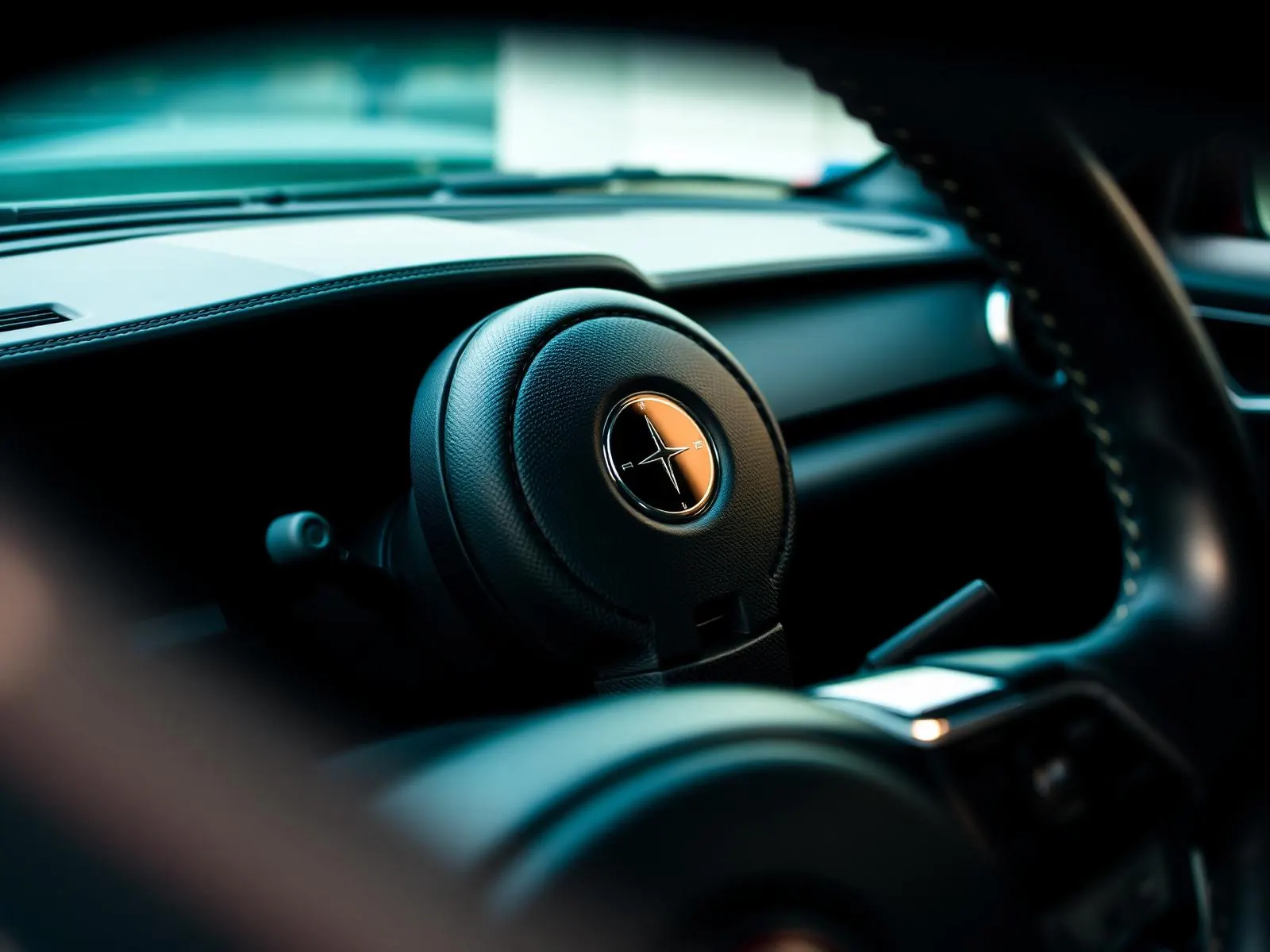 Close-up van gereinigd luxe interieur
